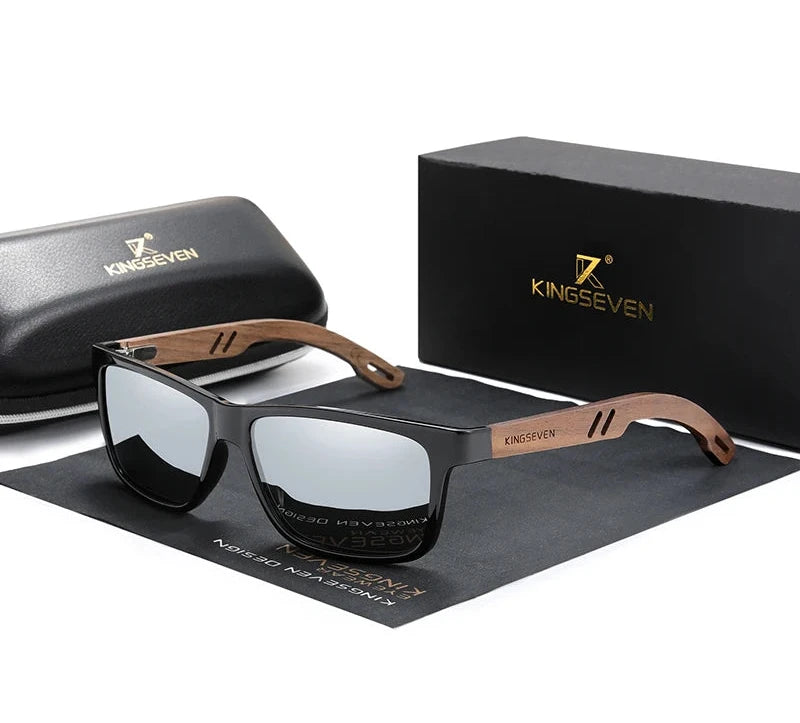 Óculos de sol masculino Khaoti Zenith com hastes em madeira - foto 3